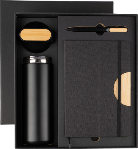 Cofanetto Regalo Con Coperchio Magnetico E Nastro Dorato 20x18x7.6 Cm (nero)