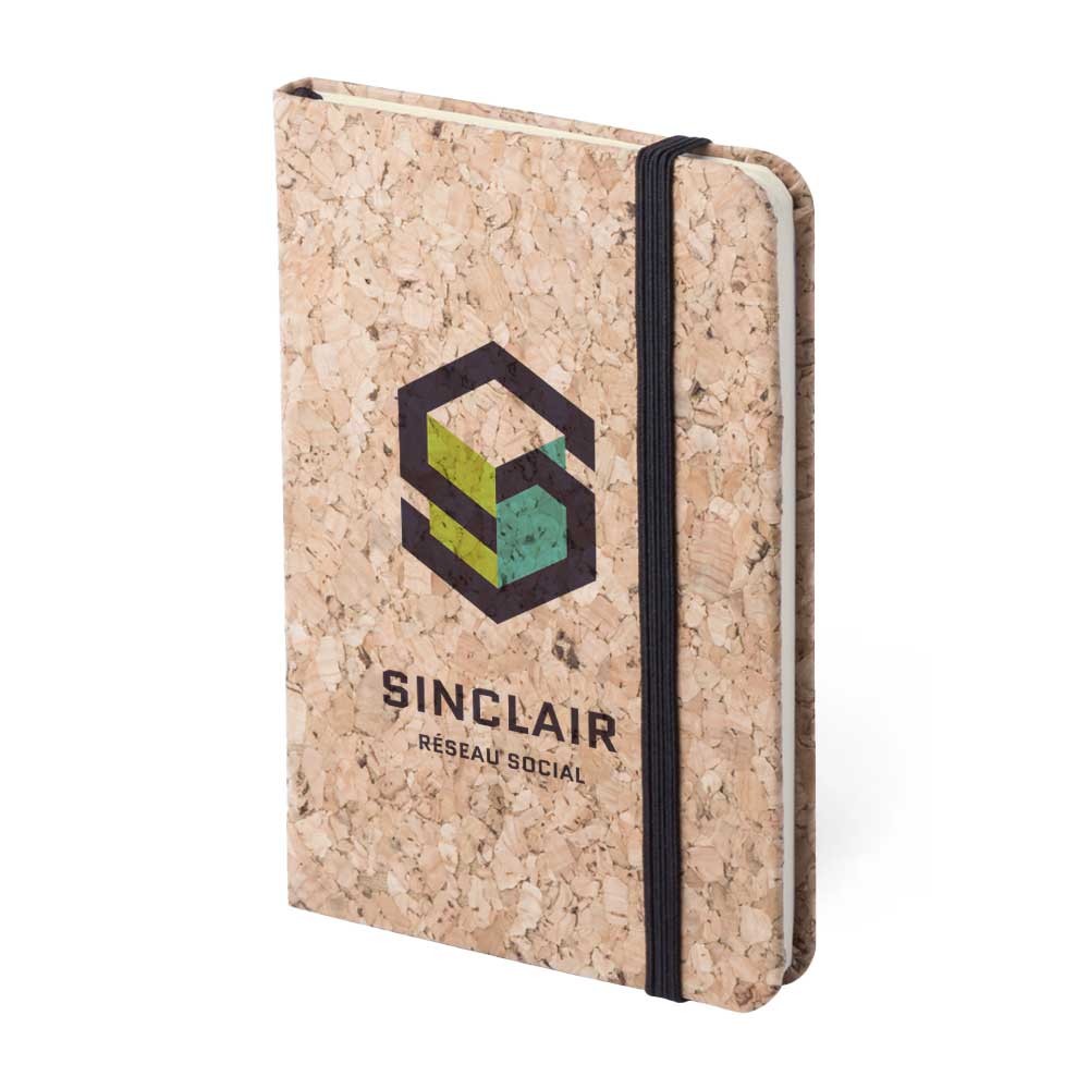 Blocco note in sughero naturale tocco morbido - San Giacomo delle Segnate stampato con logo