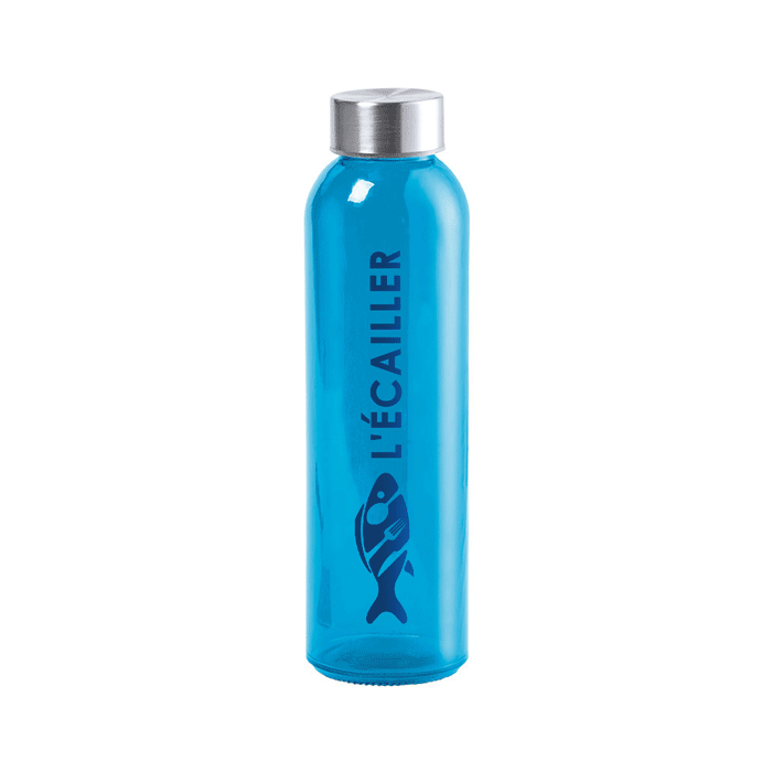 Bottiglia d'acqua in cristallo senza BPA con tappo in acciaio inossidabile - Mantello
