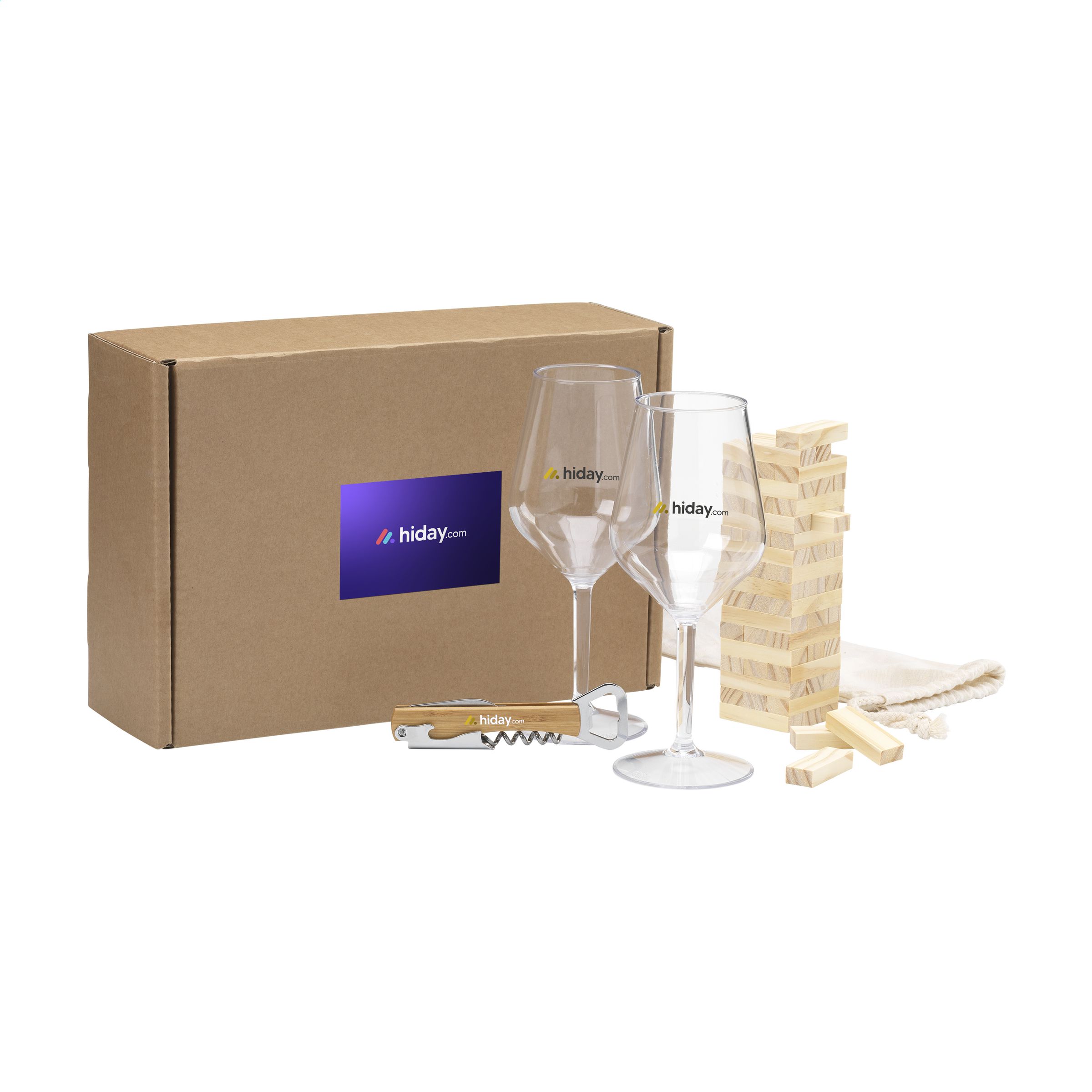 Set Regalo di Bicchieri di Vino e Bambù Celebration - Fauglia