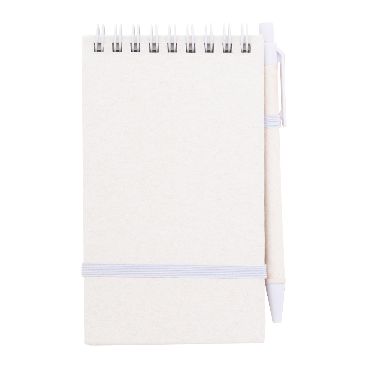 Quaderno A6 Relact Jot in cartone del latte riciclato con penna e logo stampato con logo