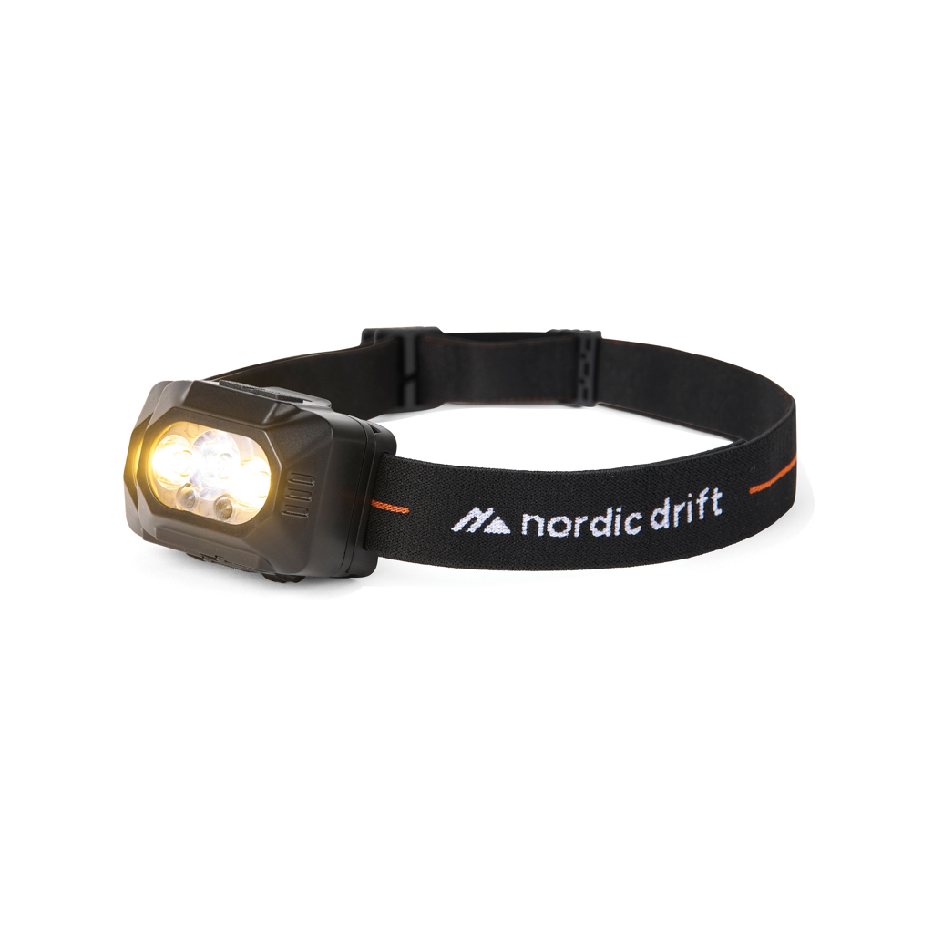 Torcia frontale potente NordicDrift Everest con doppia batteria