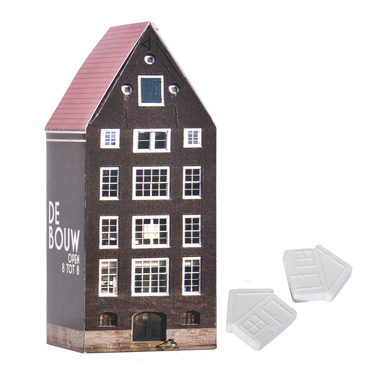 Casa stampata a colori con circa 28 g di mentine a forma di casa - Albano Laziale