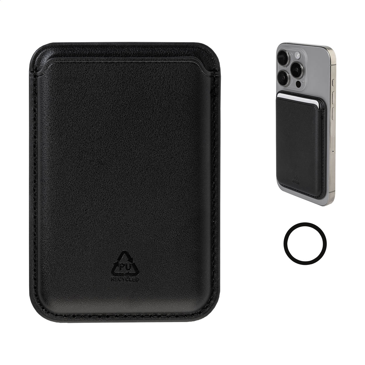 Porta carte magnetico Snaplet per smartphone in PU riciclato, 3 carte