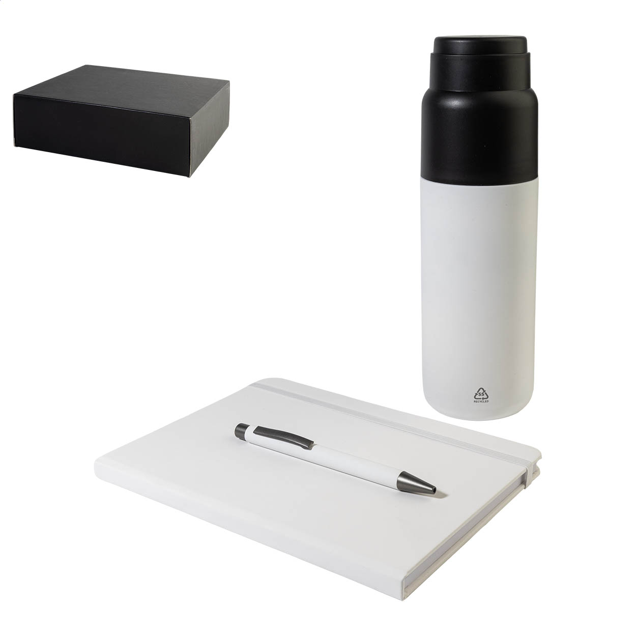 Set regalo Atera con quaderno A5, borraccia termica 500 ml e penna