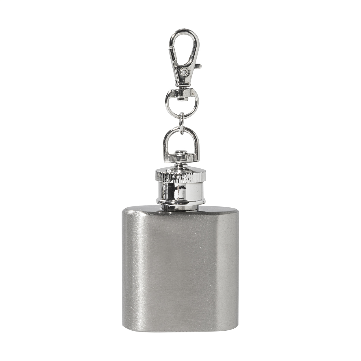 Portachiavi mini fiaschetta Bering personalizzato in acciaio riciclato, 30 ml