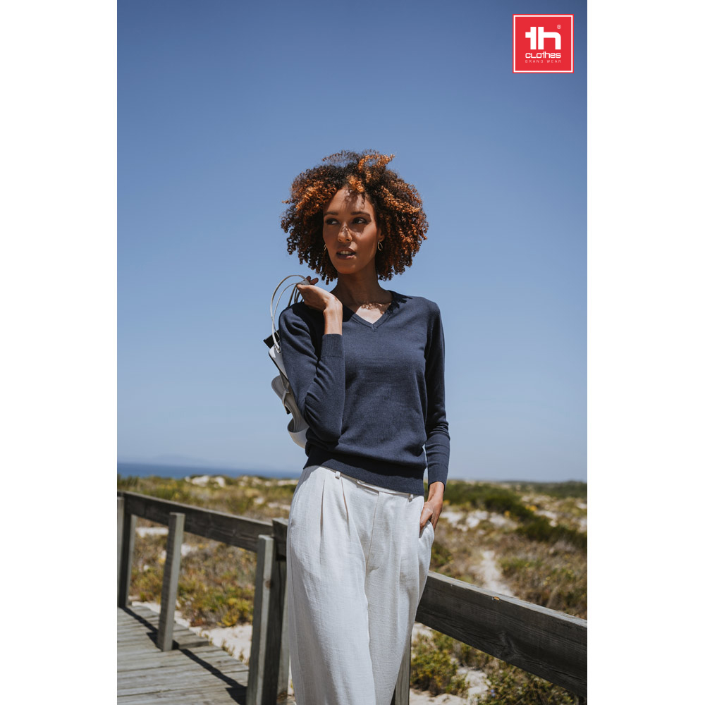 Pullover a V in misto cotone