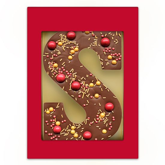Lussuosa Lettera di Sinterklaas al Cioccolato al Latte con Decorazioni - Montelungo Albese
