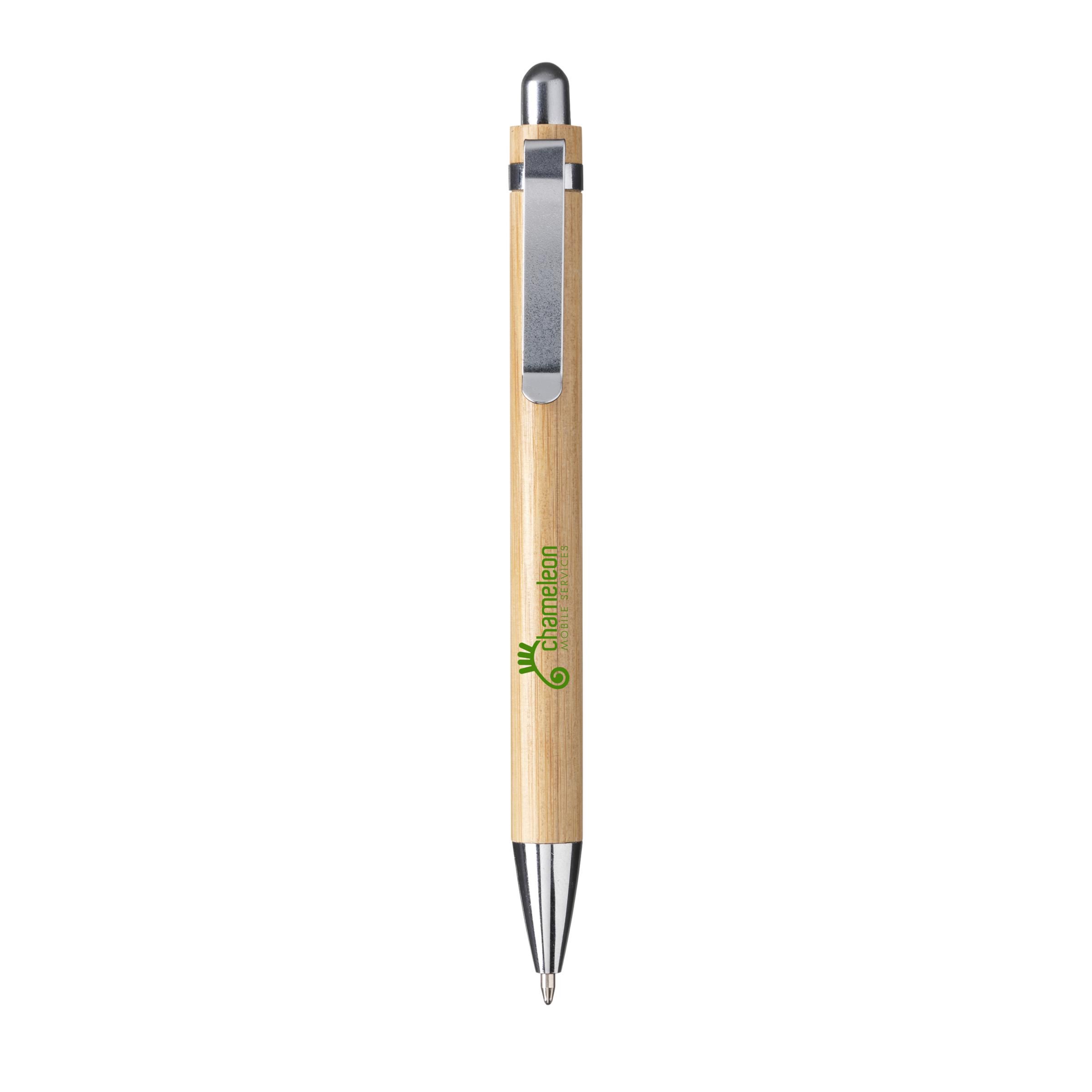 Penna in bambù personalizzata con clip in metallo - Aïdi