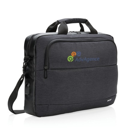 Borsa per laptop in poliestere a due toni con porta di ricarica USB - Isola del Giglio