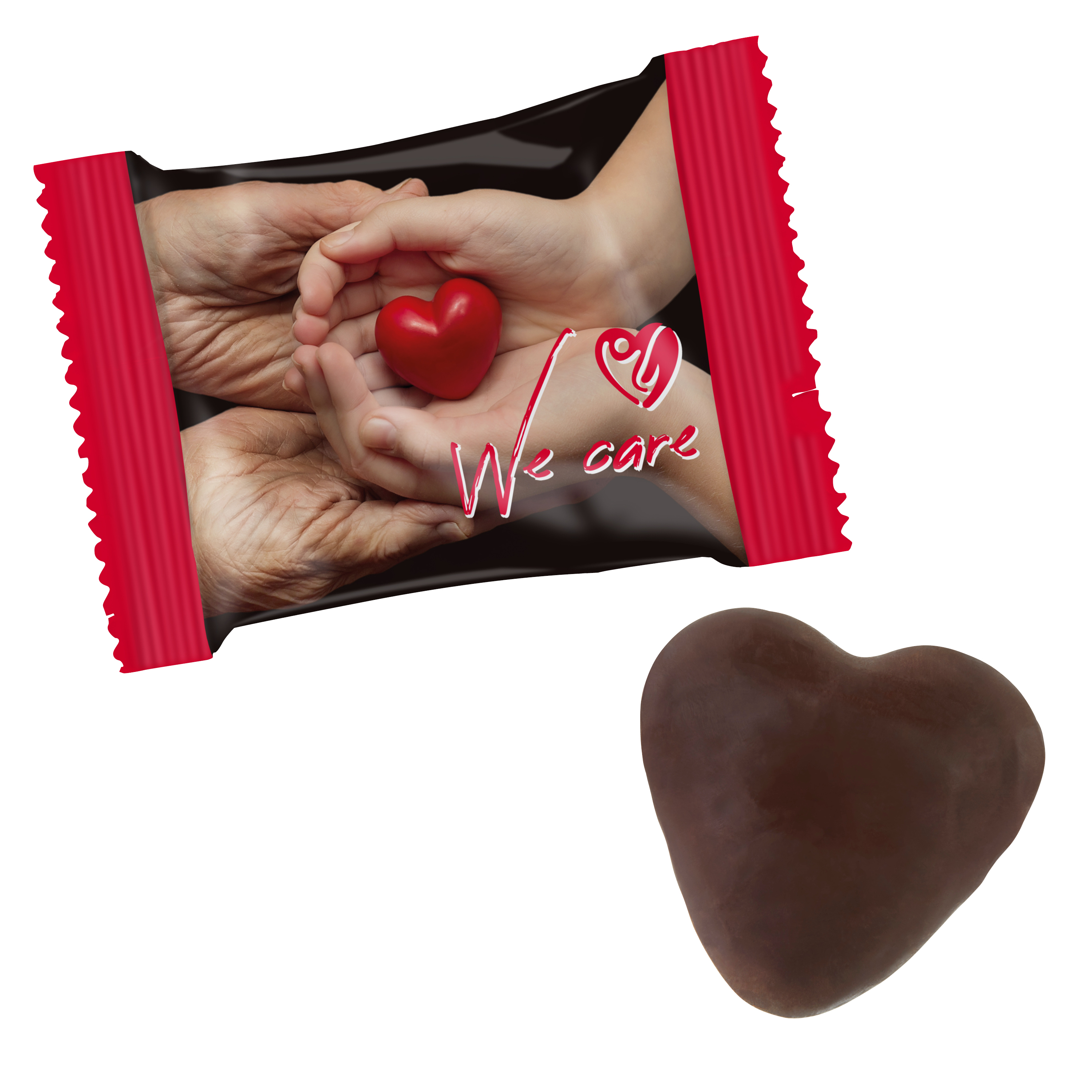 Cuore di Pan di Zenzero al Cioccolato Fondente - Montecatini Val di Cecina stampato con logo