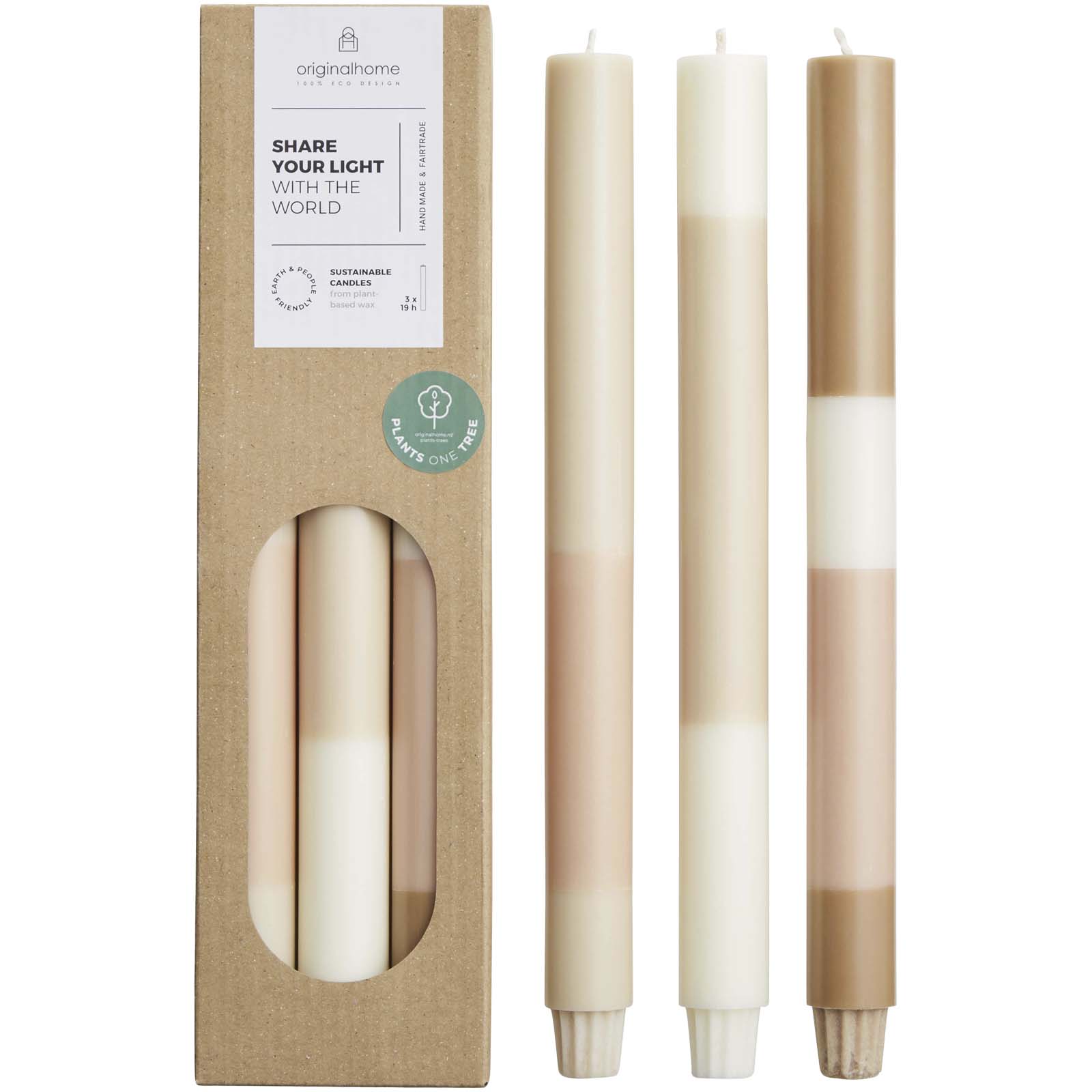 Candele in calcare stratificato Originalhome - set di 3