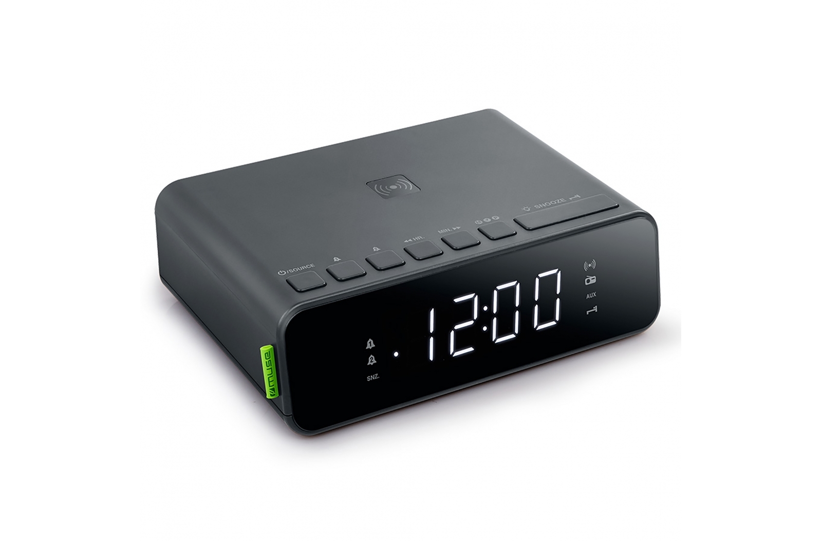M-175 | Radiosveglia Muse FM Dual 5W con caricatore wireless per telefono