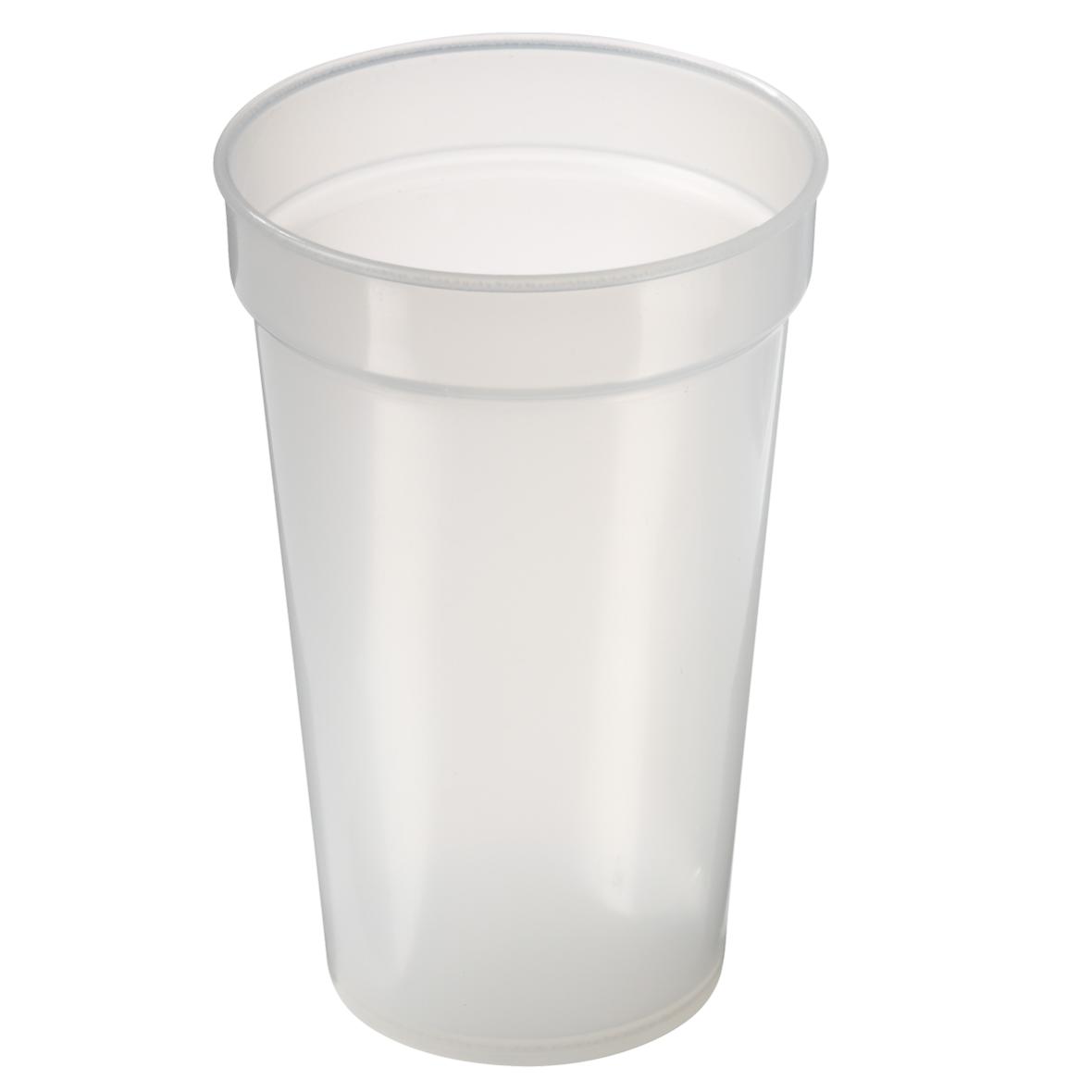 Bicchiere di plastica impilabile, infrangibile e riutilizzabile con segno di livello di riempimento - Chianciano Terme
