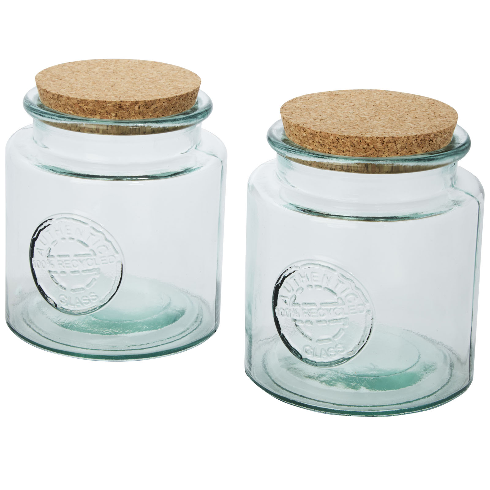 Set di 2 contenitori per alimenti secchi in vetro riciclato con coperchio in sughero - Peterhead - Gorla Minore
