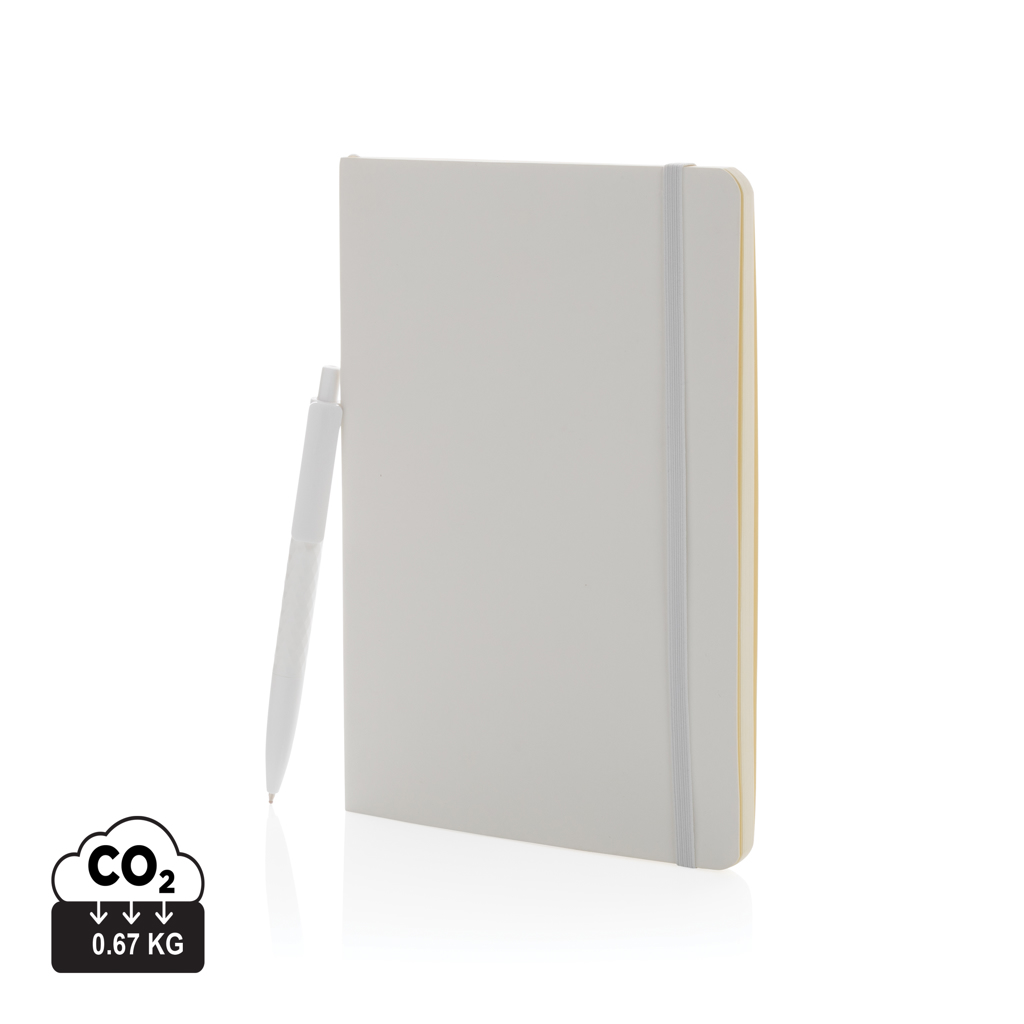 Antimicrobico di Quaderno con Copertina Morbida in PU e Penna X3 - Acquaviva delle Fonti stampato con logo
