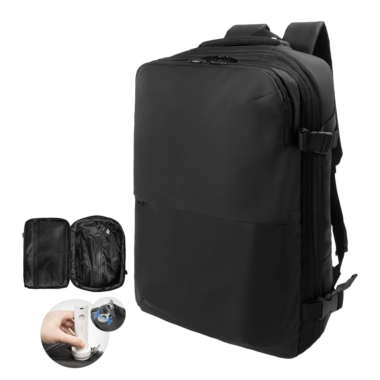 Zaino a compressione sottovuoto AeroBack impermeabile con logo stampato con logo