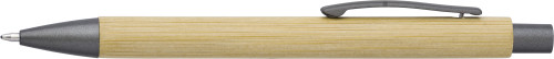 Penna a sfera in bambù con clip metallica e punta in plastica - Mantello