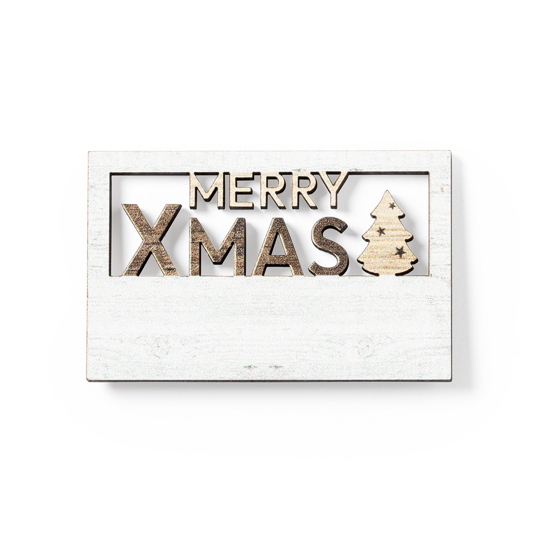 Magnete di legno bicolore Buon Natale - Dovera