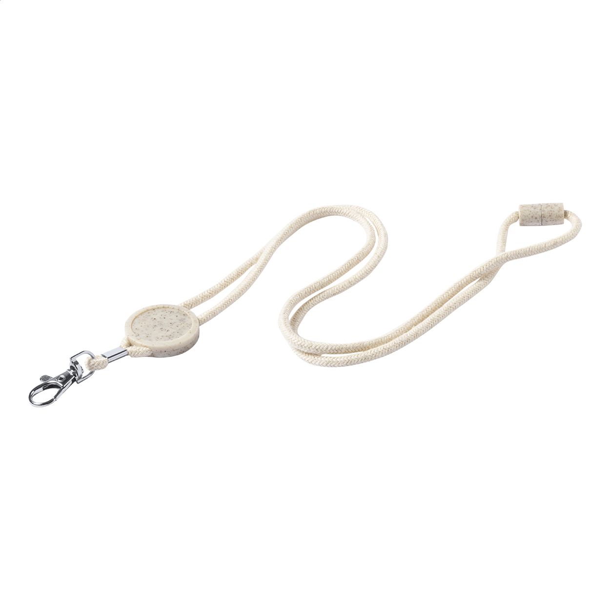 Lanyard Strico in cotone con medaglione in paglia di grano per resinatura stampato con logo