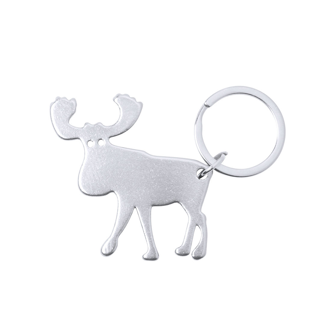 Apribottiglie portachiavi in alluminio a forma di renna