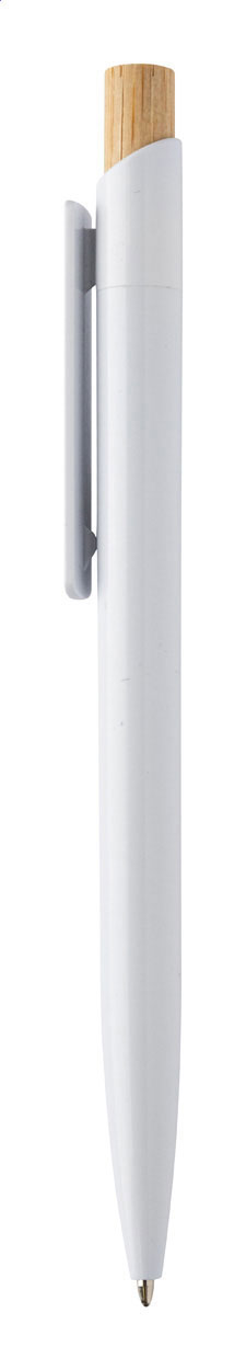 Penna a sfera riciclata con pulsante in bambù - Cerreto Guidi