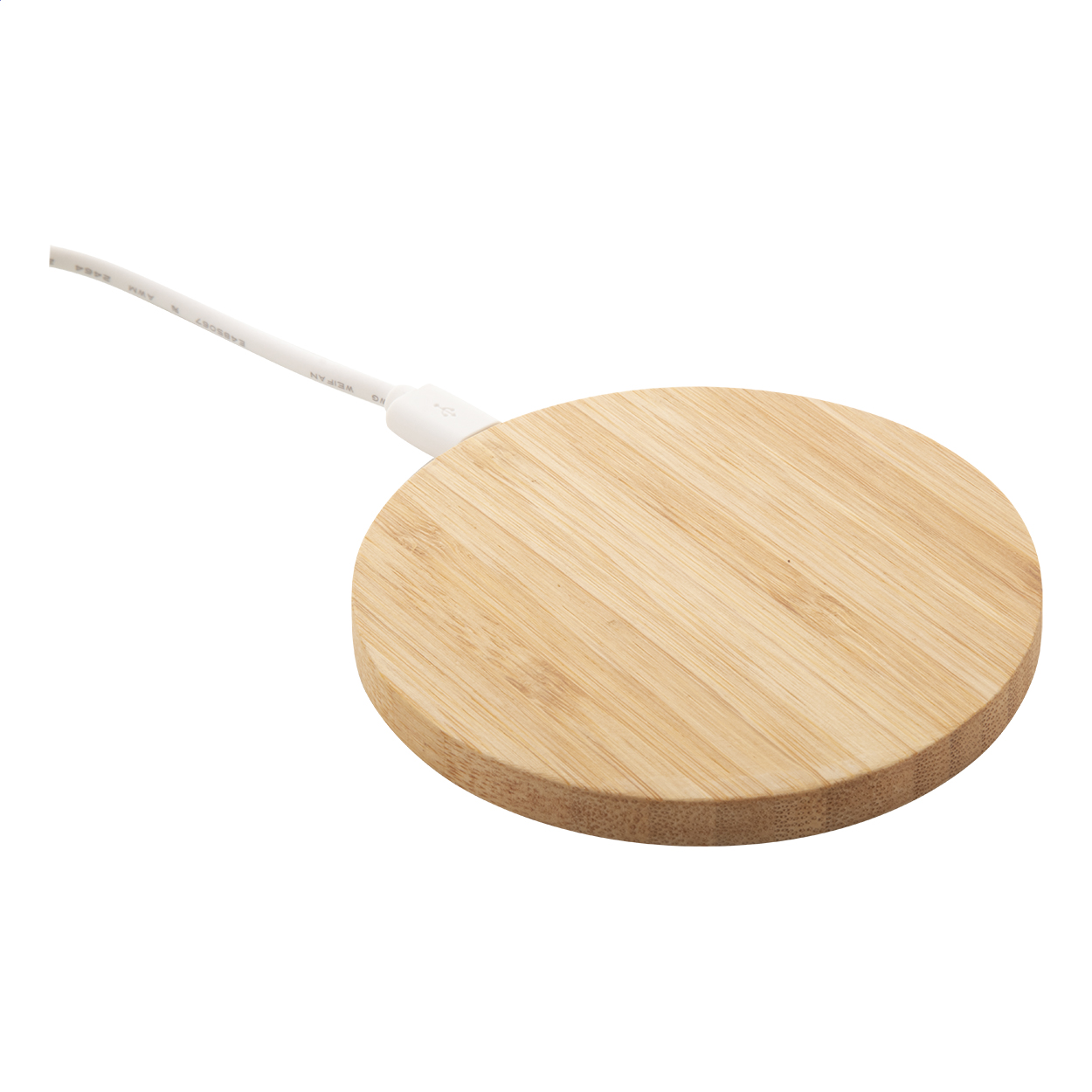 Caricabatterie wireless Wirbo 5 W personalizzato con corpo in bambù stampato con logo