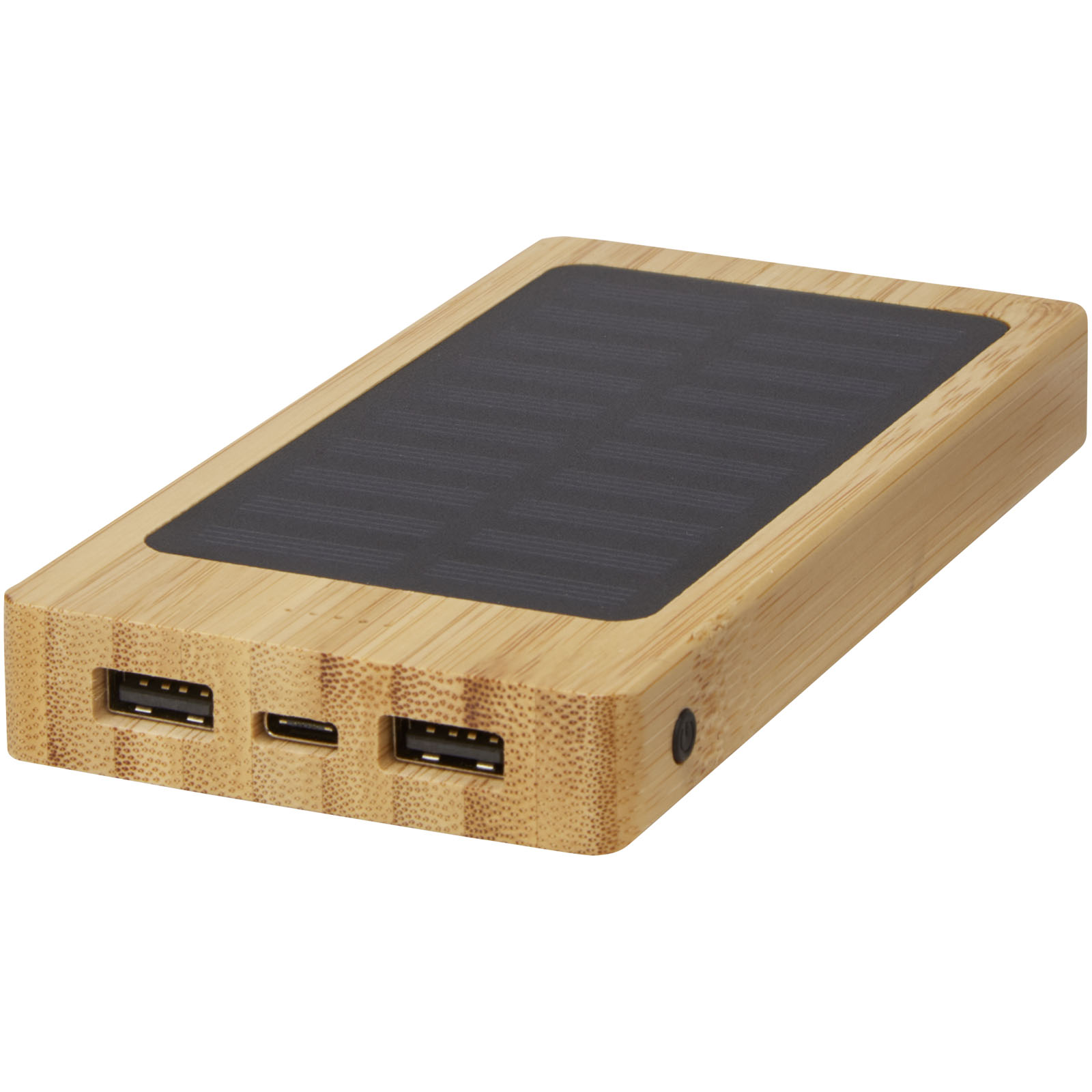 Power Bank Solare in Bamboo da 8000mAh con Doppia Uscita USB - Genzone