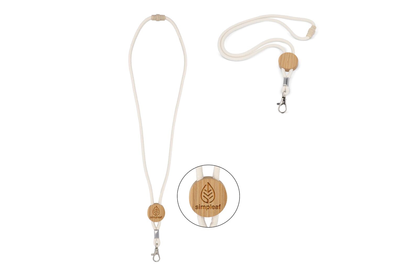 Cordino di cotone regolabile con clip e cursore in bambù - Cadegliano-Viconago