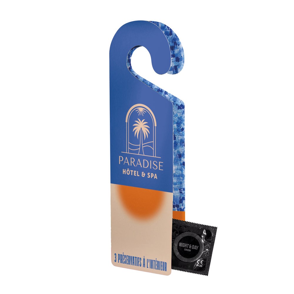Portaoggetti a doppia porta con 1 preservativo all'interno, certificato ISO04074:2015 e CE0120 - Castelmezzano