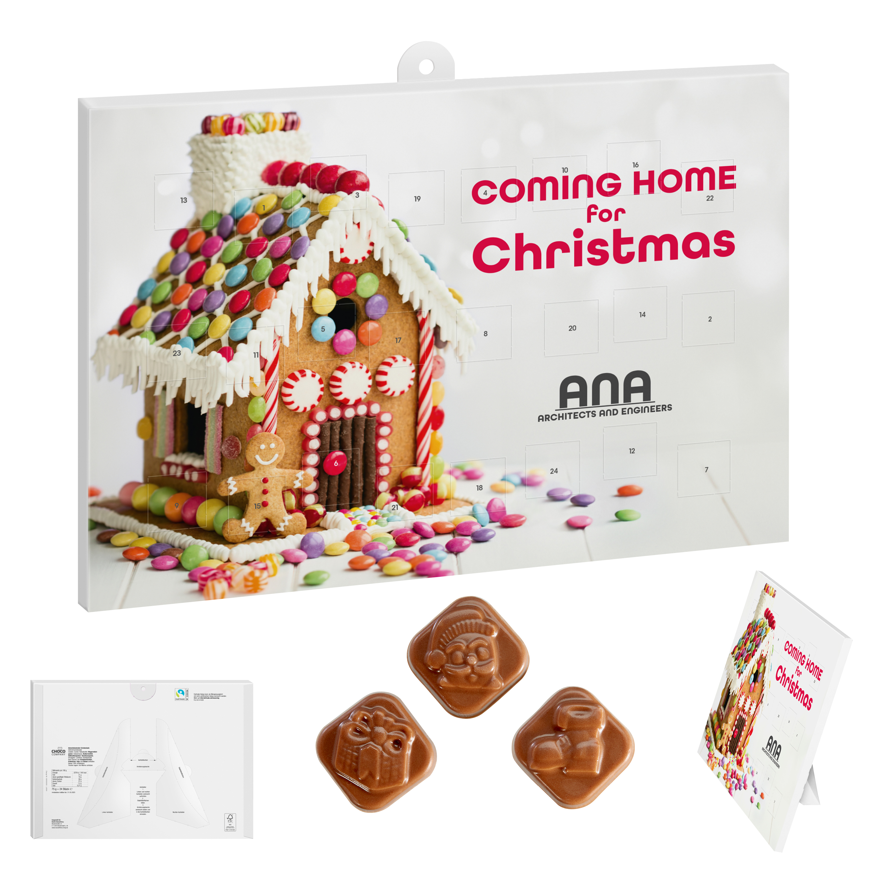 Calendario dell'Avvento di Cioccolato Classico - Palaia stampato con logo