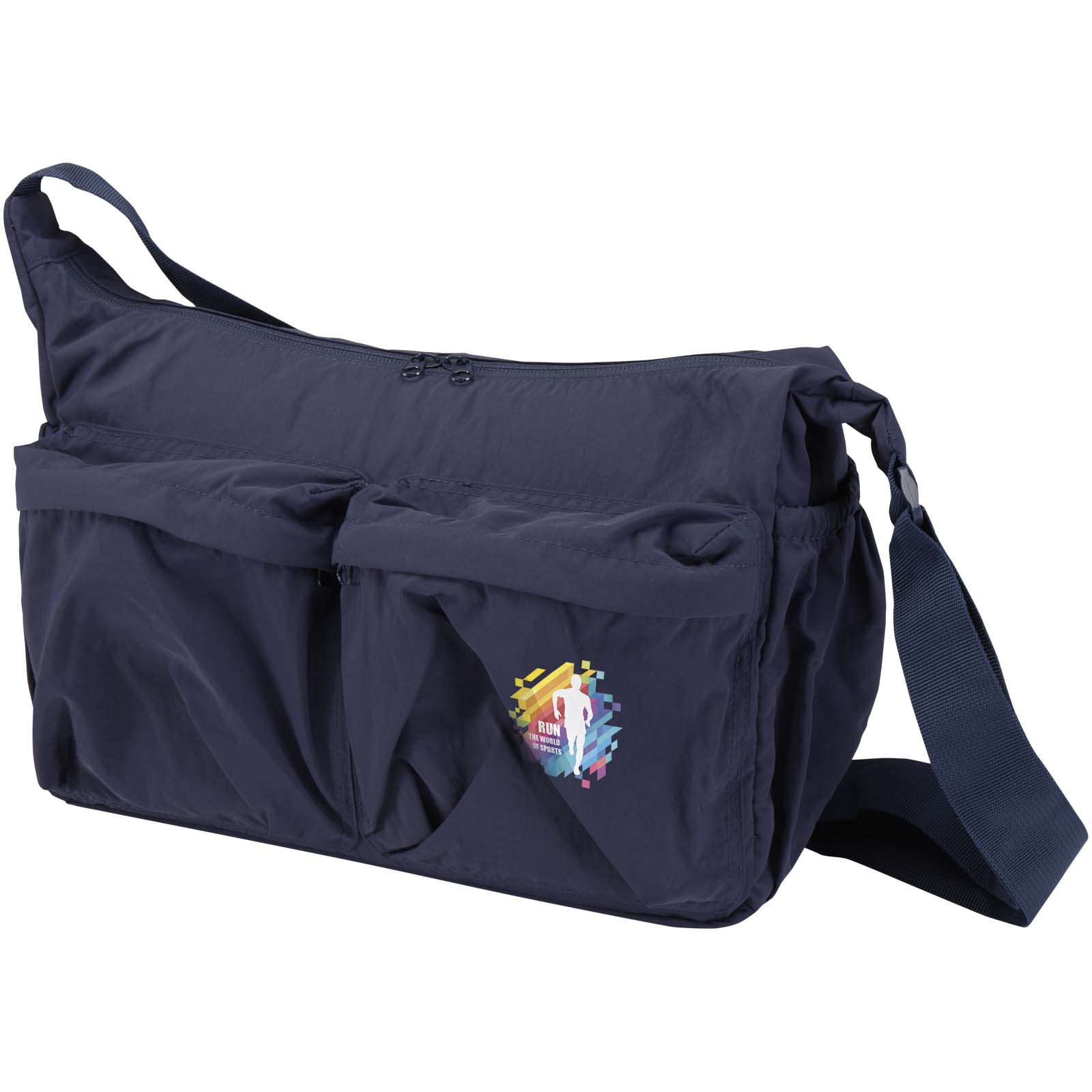 Borsa porta laptop Calli 13" in nylon riciclato GRS con il tuo logo stampato con logo