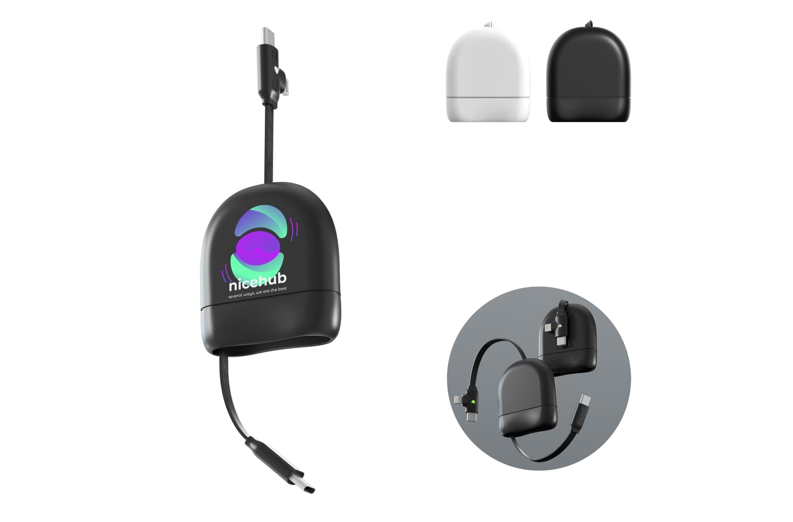 Xoopar ICE-R Cavo retraibile USB-C e Lightning 60W 1 metro