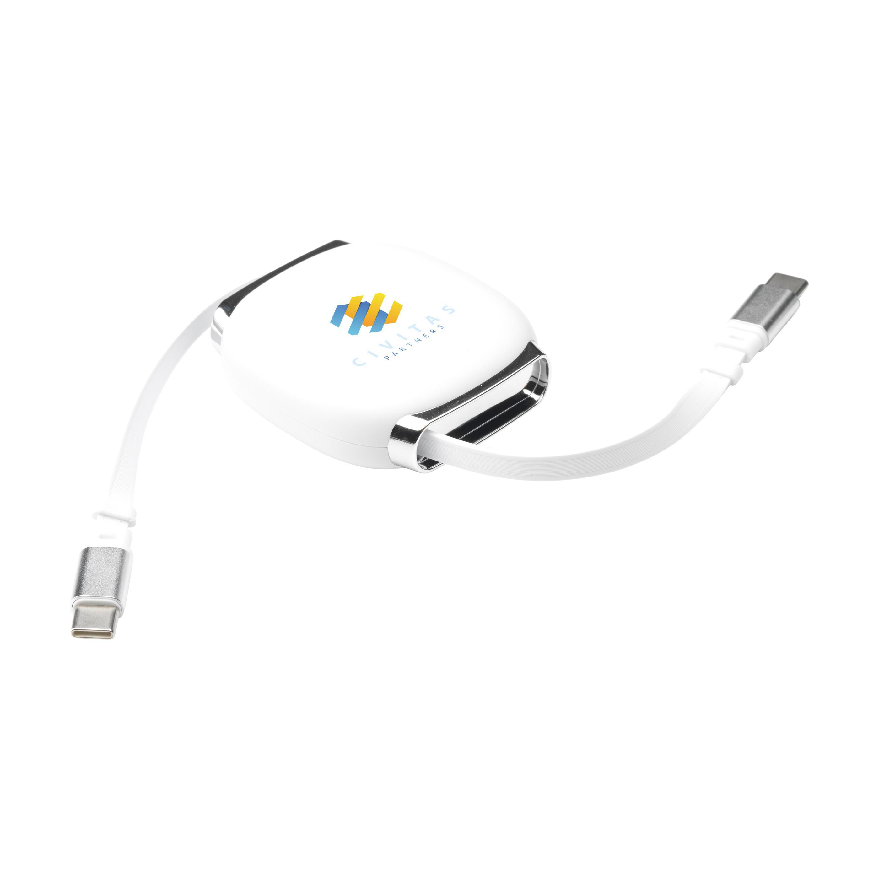 Cavo Retrattile Ecologico RCS USB-C - Pertica Alta stampato con logo