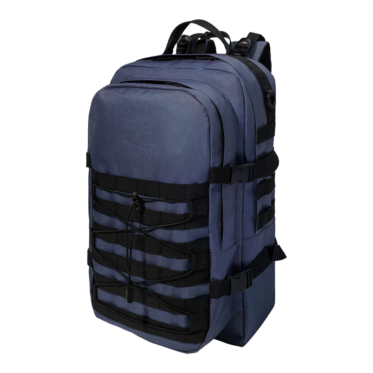 Zaino outdoor Tactbak in RPET 600D con tasca laptop 15" e logo stampato con logo