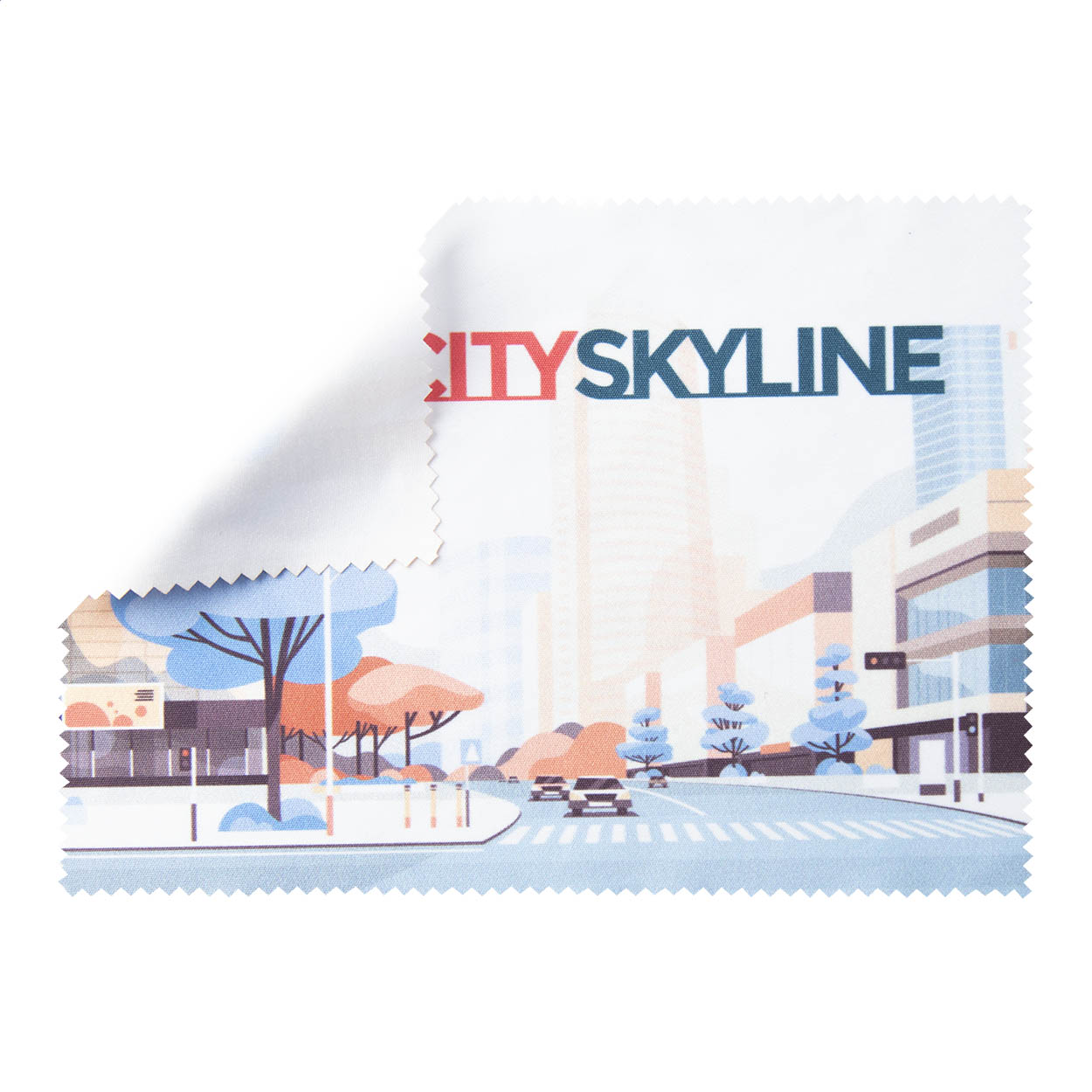 Panno pulisci occhiali Dioptry personalizzato in microfibra 180 g/m² stampato con logo