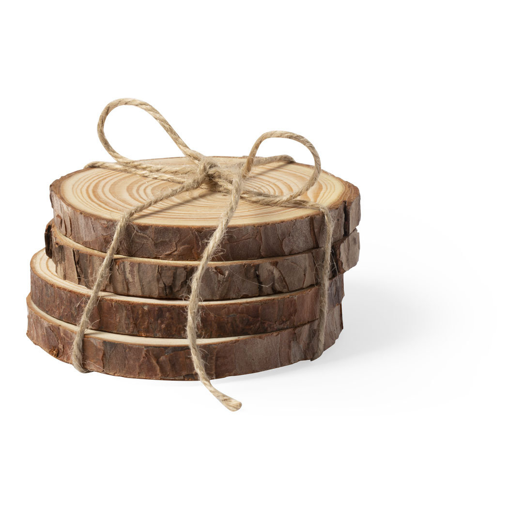 Set di sottobicchieri in legno di pino naturale - Monte Marenzo
