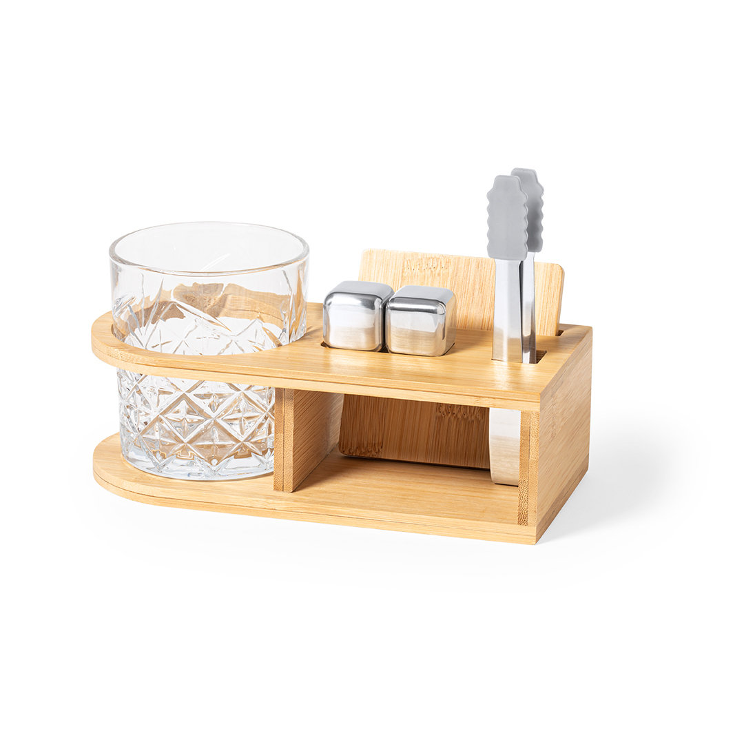 Elegante set di whisky con supporto in bambù - Revere