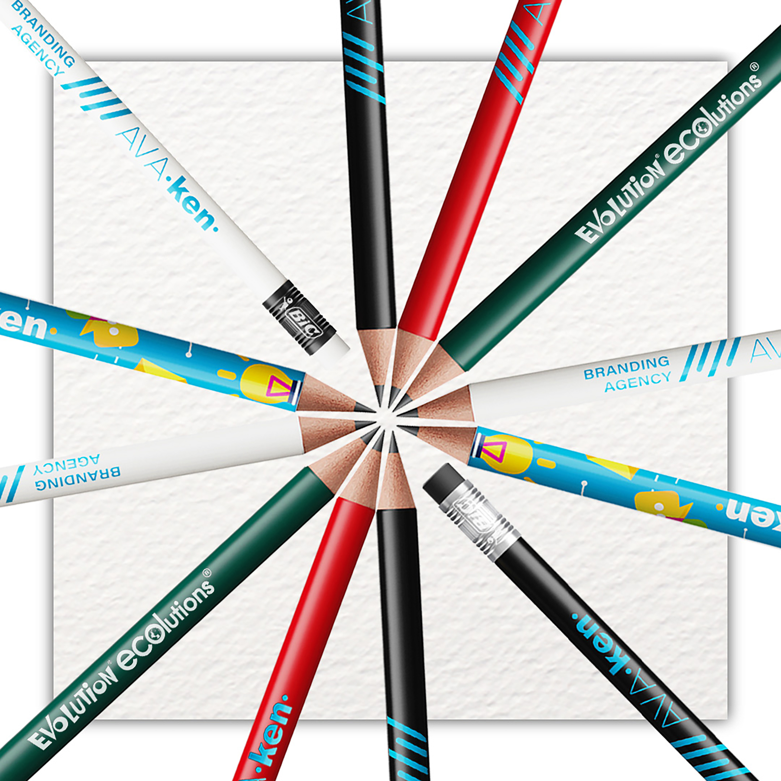 Matita BIC® Evolution® Ecolutions® con gomma personalizzata, senza legno