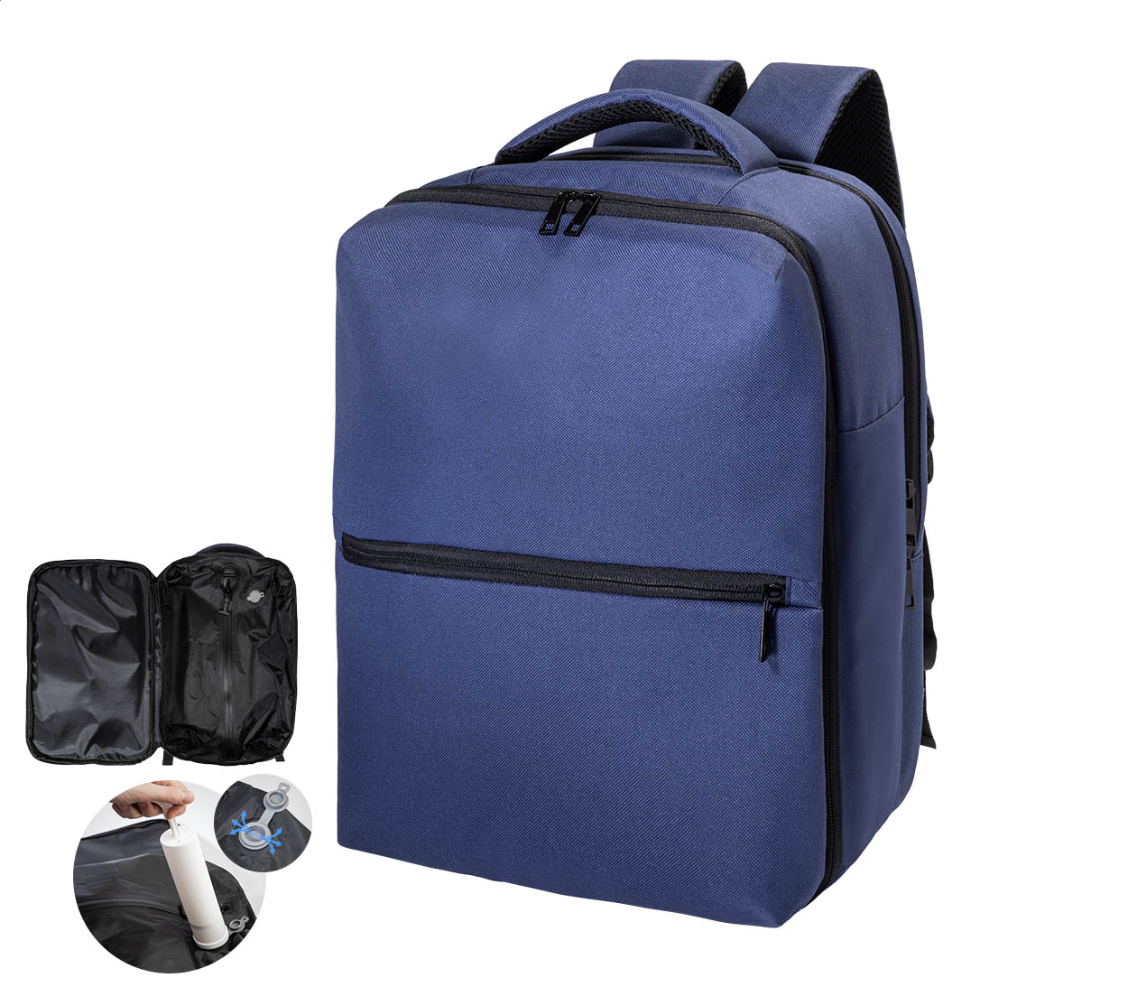 Zaino bagaglio a mano VacuFly in RPET con compressione sottovuoto