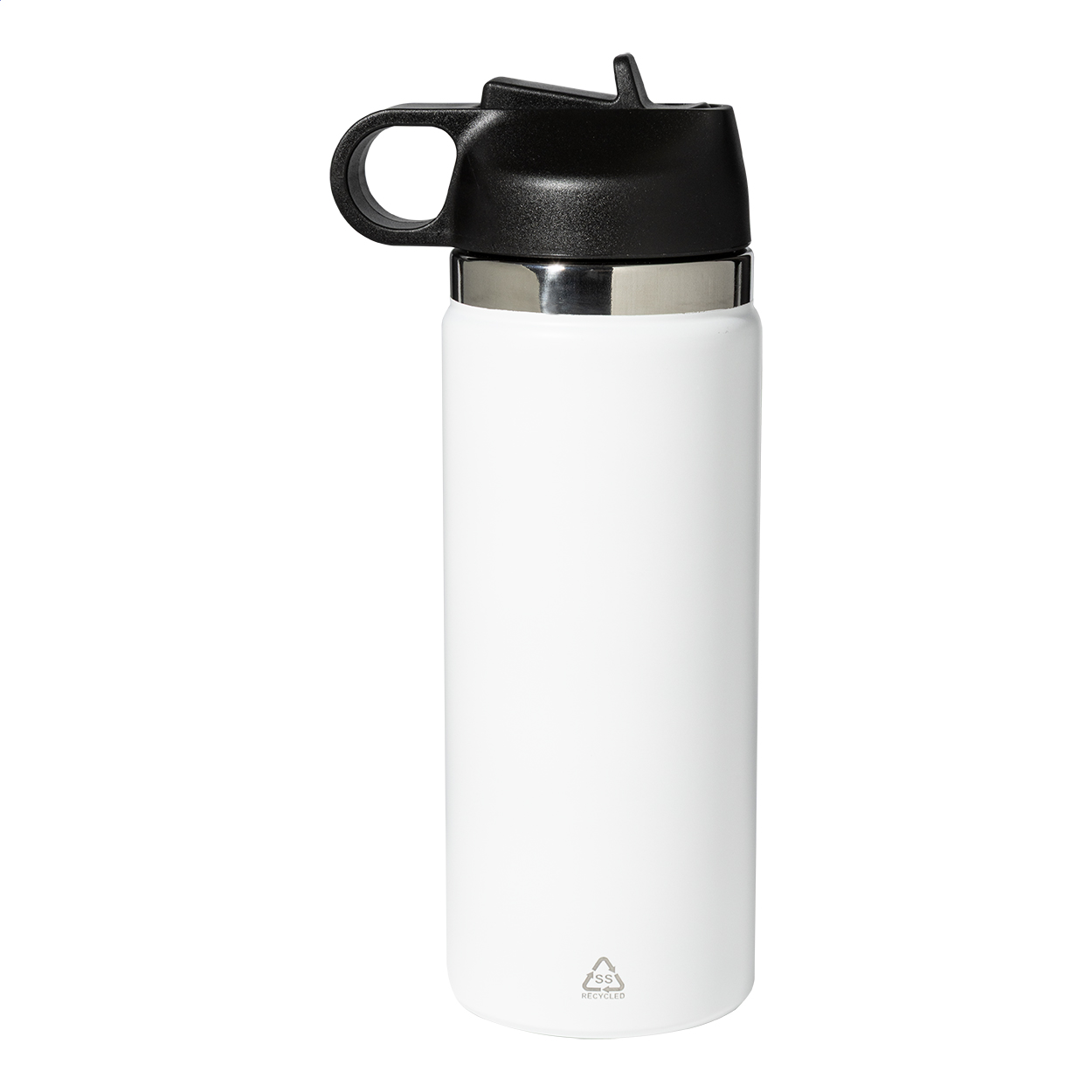 Borraccia termica Dablam riciclata con cannuccia, 500 ml, con il tuo logo stampato con logo