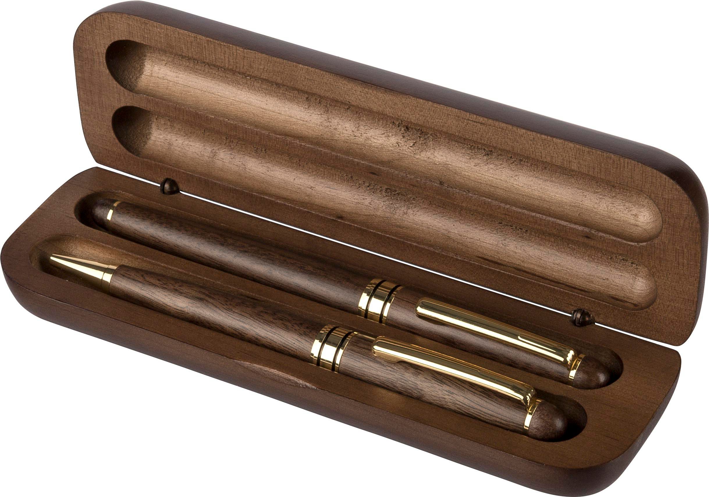 Set di Penne Regalità in Noce e Ottone - Mercallo