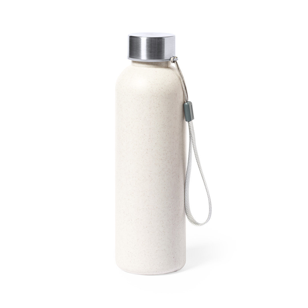 Bottiglia PE Venata da 600ml senza BPA con coperchio in acciaio inossidabile e cinghia di trasporto - Valnegra