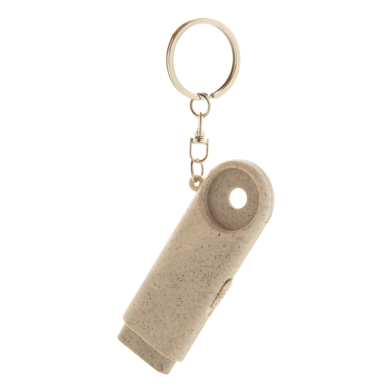 Portachiavi gettone carrello Bopor in paglia di grano con luce LED stampato con logo