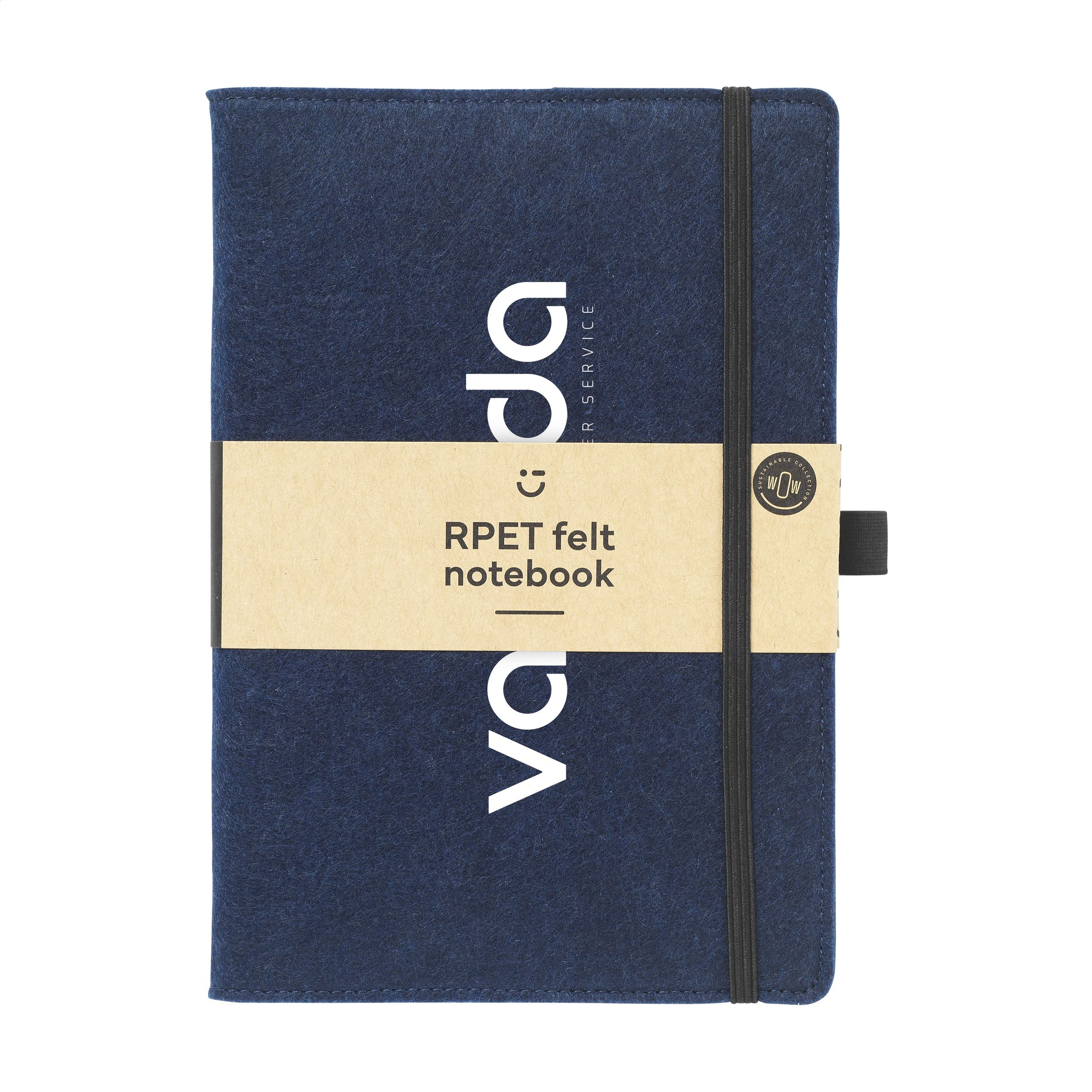 Resistente quaderno A5 con copertina rimovibile in feltro RPET - Abbadia Cerreto