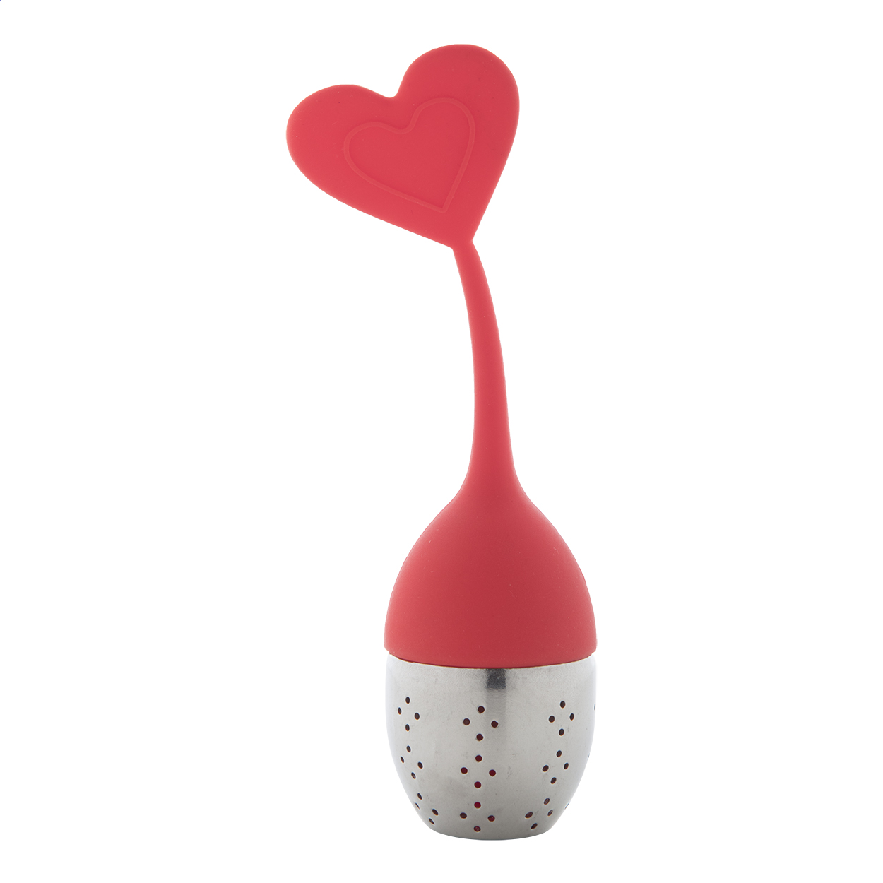 Infusore per tè Jasmin personalizzato in silicone e acciaio, foglia stampato con logo