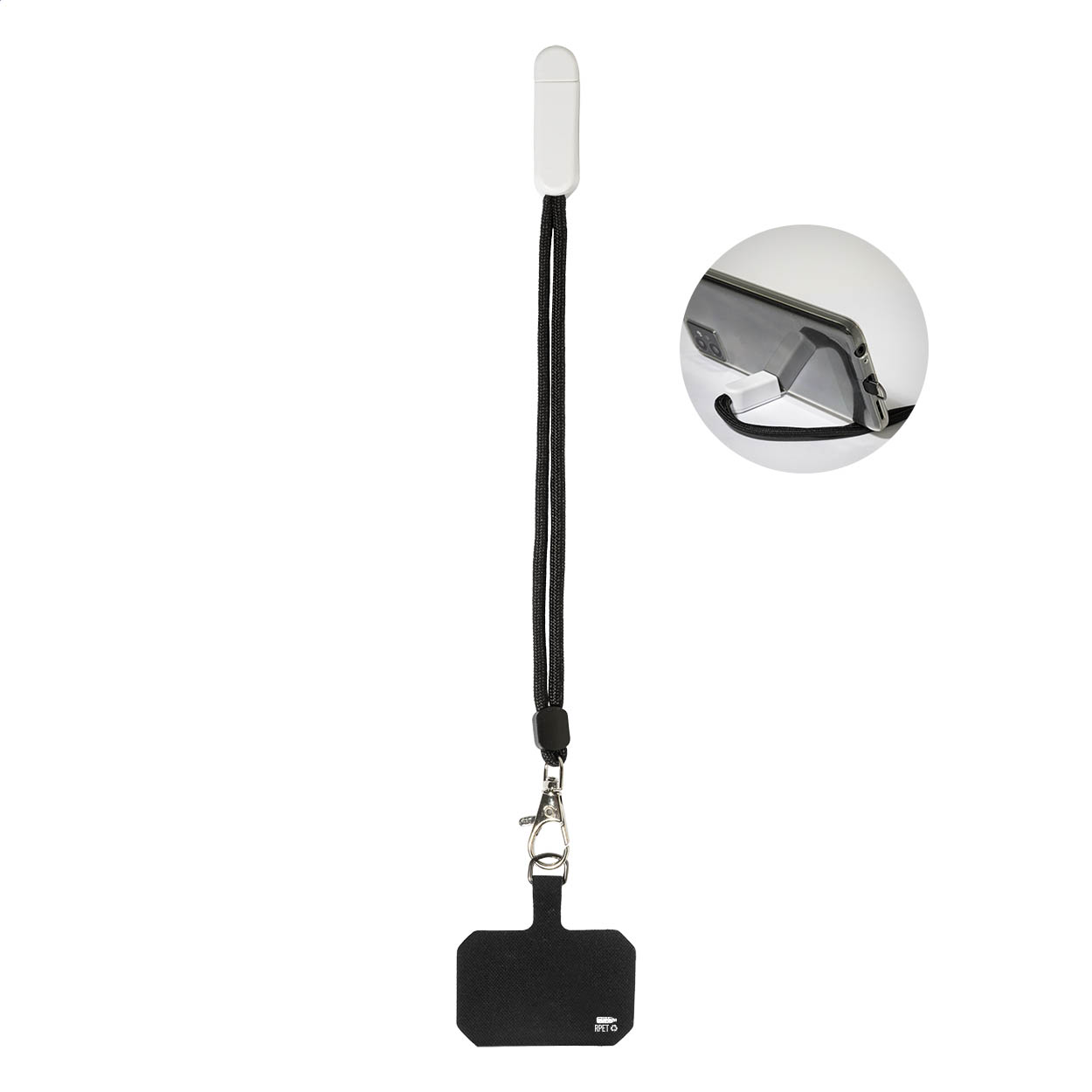 Braccialetto portacellulare CuffStand personalizzato in RPET con supporto stampato con logo