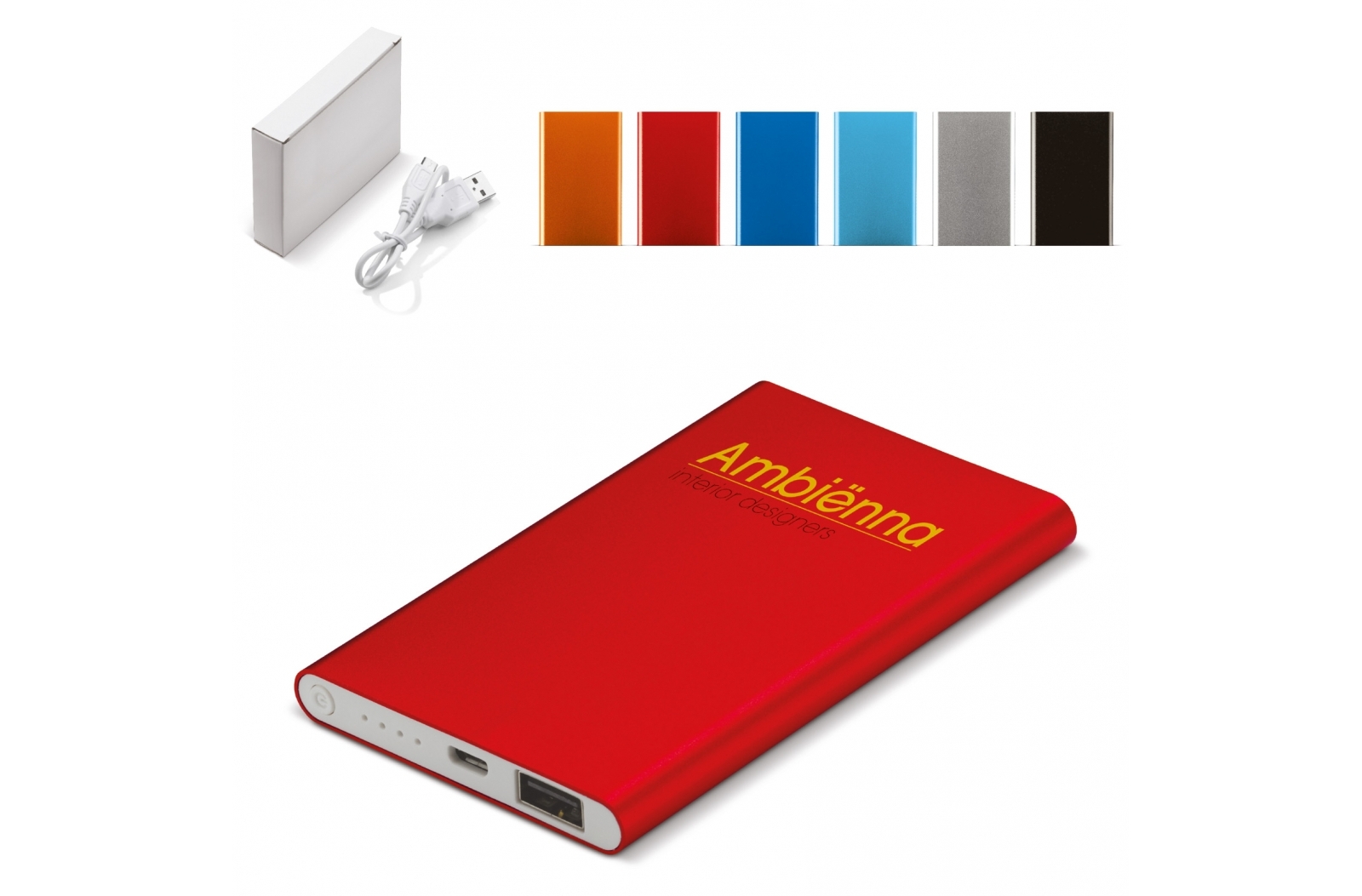 Powerbank in alluminio da 4.000mAh con caricabatterie - Olgiate Olona