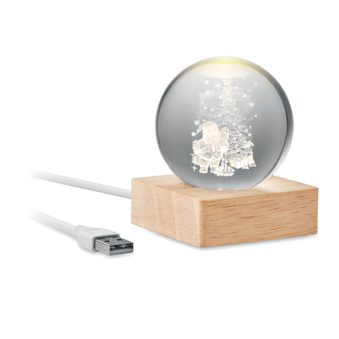 Sfera Natalizia Luminosa - Giussago stampato con logo