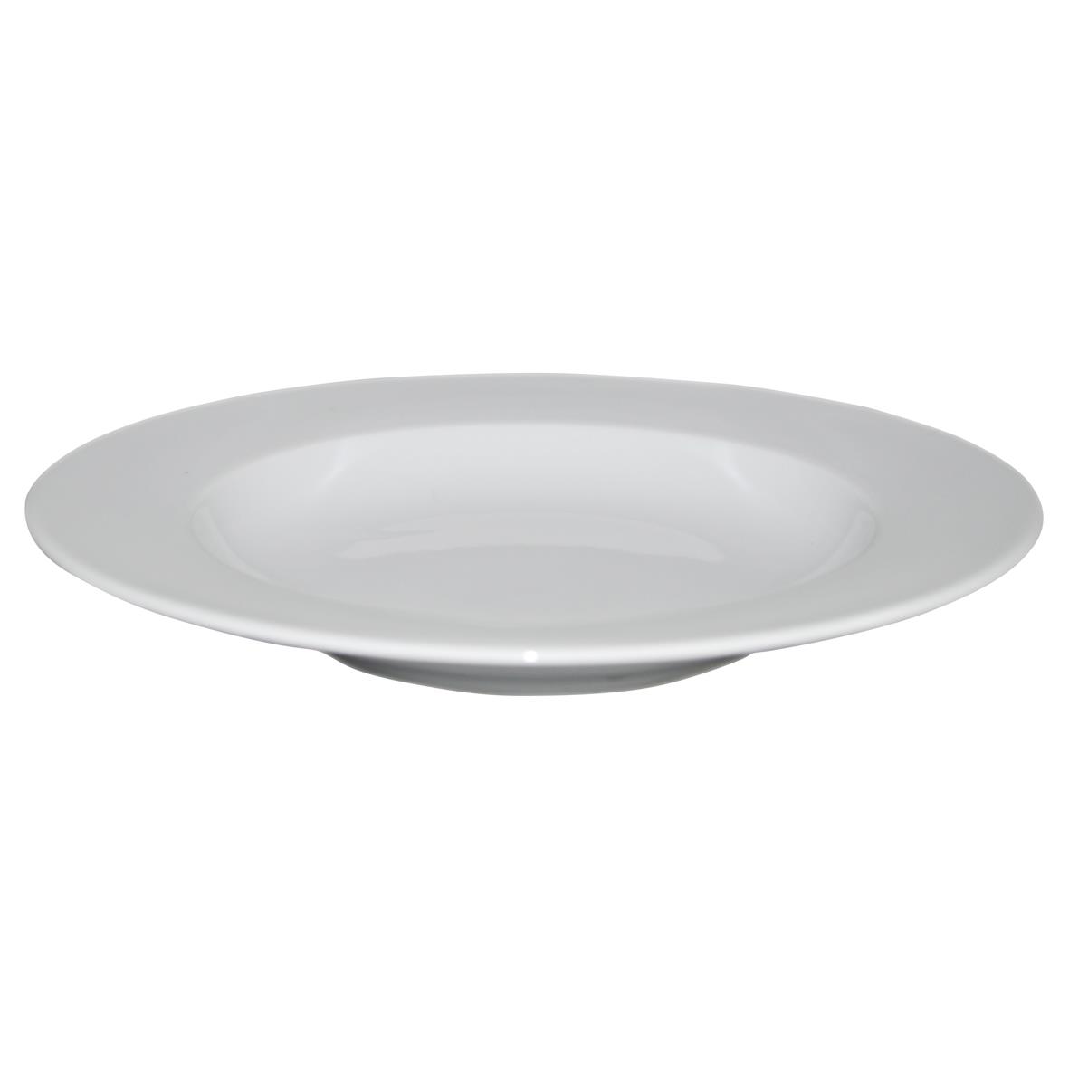 Piatto Fondo Bianco con Bordo Largo 23 cm - Travagliato stampato con logo